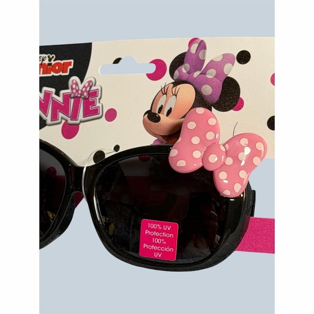 Disney Junior Minnie Mouse Girls Sunglasses Black Pink Polka Dot Bow UV - Picture 3 of 6